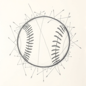 Chaotic Graphite Pencil Sketch Baseball Tattoo