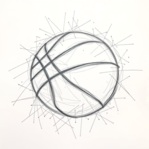 Chaotic Graphite Pencil Sketch Basketball Tattoo