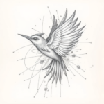 Chaotic Graphite Pencil Sketch Bird Tattoo