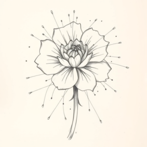 Chaotic Graphite Pencil Sketch Bluebonnet Tattoo