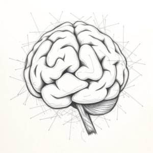 Chaotic Graphite Pencil Sketch Brain Tattoo