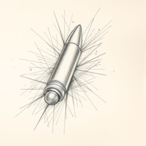 Chaotic Graphite Pencil Sketch Bullet Tattoo
