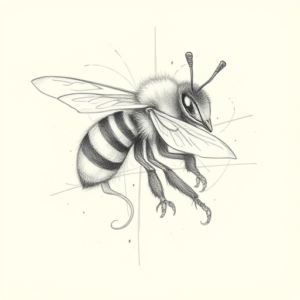 Chaotic Graphite Pencil Sketch Bumblebee Tattoo