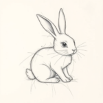 Chaotic Graphite Pencil Sketch Bunny Tattoo