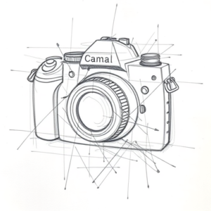 Chaotic Graphite Pencil Sketch Camera Tattoo
