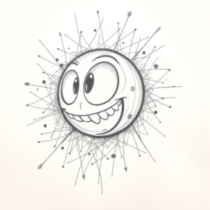 Chaotic Graphite Pencil Sketch Cartoon Tattoo