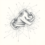 Chaotic Graphite Pencil Sketch Chain Tattoo