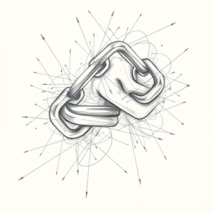 Chaotic Graphite Pencil Sketch Chain Tattoo