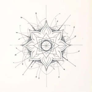 Chaotic Graphite Pencil Sketch Chakra Tattoo