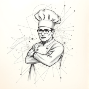 Chaotic Graphite Pencil Sketch Chef Tattoo
