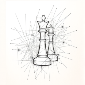 Chaotic Graphite Pencil Sketch Chess Tattoo