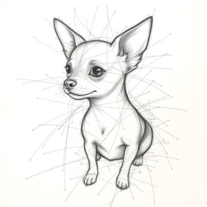 Chaotic Graphite Pencil Sketch Chihuahua Tattoo