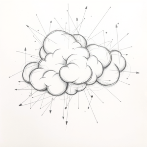 Chaotic Graphite Pencil Sketch Cloud Tattoo