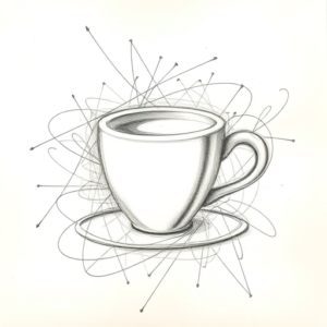 Chaotic Graphite Pencil Sketch Coffee Tattoo