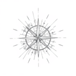 Chaotic Graphite Pencil Sketch Compass Tattoo