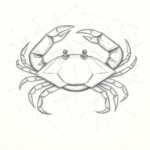 Chaotic Graphite Pencil Sketch Crab Tattoo