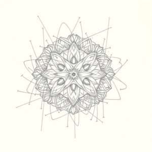 Chaotic Graphite Pencil Sketch Crochet Tattoo