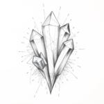 Chaotic Graphite Pencil Sketch Crystal Tattoo