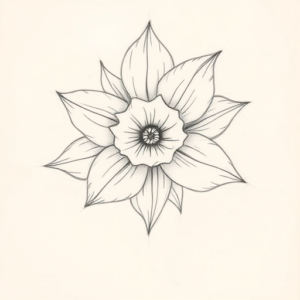 Chaotic Graphite Pencil Sketch Daffodil Tattoo