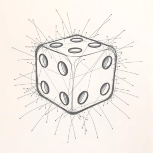 Chaotic Graphite Pencil Sketch Dice Tattoo