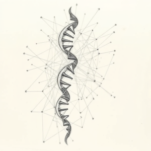 Chaotic Graphite Pencil Sketch Dna Tattoo