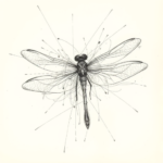 Chaotic Graphite Pencil Sketch Dragonfly Tattoo