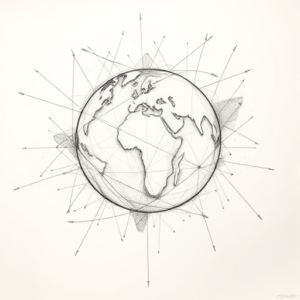 Chaotic Graphite Pencil Sketch Earth Tattoo