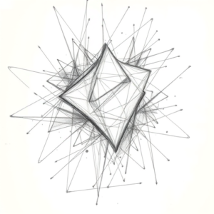 Chaotic Graphite Pencil Sketch Emerald Tattoo