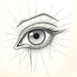 Chaotic Graphite Pencil Sketch Eye Tattoo