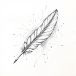 Chaotic Graphite Pencil Sketch Feather Tattoo