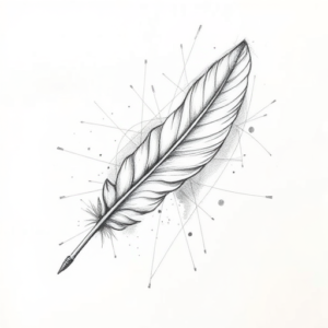 Chaotic Graphite Pencil Sketch Feather Tattoo