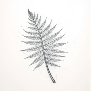 Chaotic Graphite Pencil Sketch Fern Tattoo