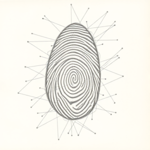 Chaotic Graphite Pencil Sketch Fingerprint Tattoo