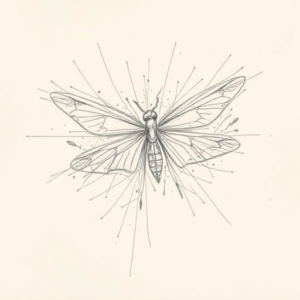 Chaotic Graphite Pencil Sketch Firefly Tattoo