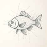 Chaotic Graphite Pencil Sketch Fish Tattoo
