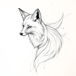 Chaotic Graphite Pencil Sketch Fox Tattoo