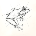Chaotic Graphite Pencil Sketch Frog Tattoo