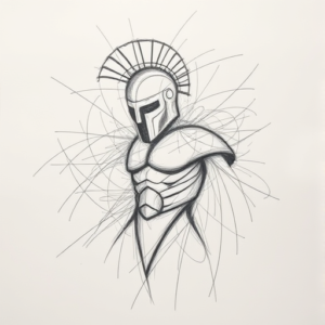Chaotic Graphite Pencil Sketch Gladiator Tattoo