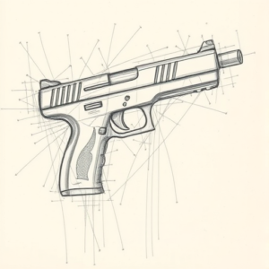 Chaotic Graphite Pencil Sketch Glock Tattoo