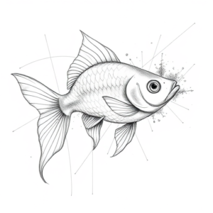Chaotic Graphite Pencil Sketch Goldfish Tattoo