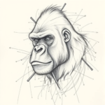 Chaotic Graphite Pencil Sketch Gorilla Tattoo