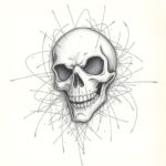 Chaotic Graphite Pencil Sketch Halloween Tattoo