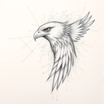 Chaotic Graphite Pencil Sketch Hawk Tattoo