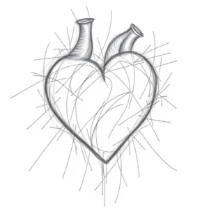 Chaotic Graphite Pencil Sketch Heart Tattoo