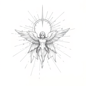 Chaotic Graphite Pencil Sketch Heaven Tattoo