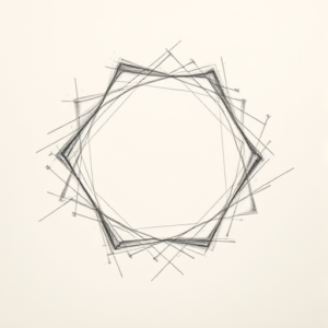 Chaotic Graphite Pencil Sketch Hexagon Tattoo