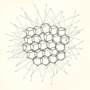 Chaotic Graphite Pencil Sketch Honeycomb Tattoo