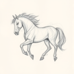 Chaotic Graphite Pencil Sketch Horse Tattoo