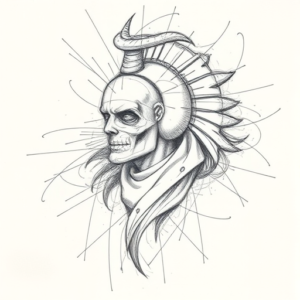 Chaotic Graphite Pencil Sketch Horus Tattoo