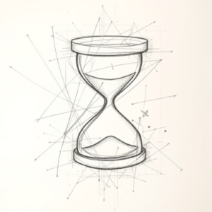 Chaotic Graphite Pencil Sketch Hourglass Tattoo